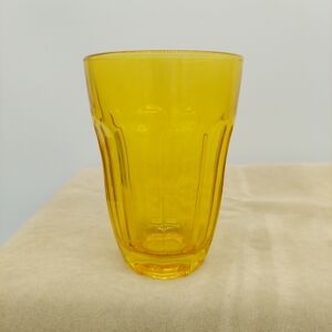 Retro Palaks Pasabahce Yellow Vintage Juice Water Glass Cup